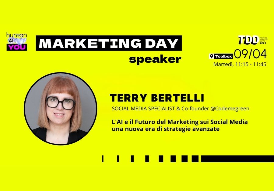 Il 09 aprile sarò speaker alla giornata di marketing dei Torino Digital Days, presso il ToolBox di Torino, parlerò di intelligenza artificiale e social media marketing.