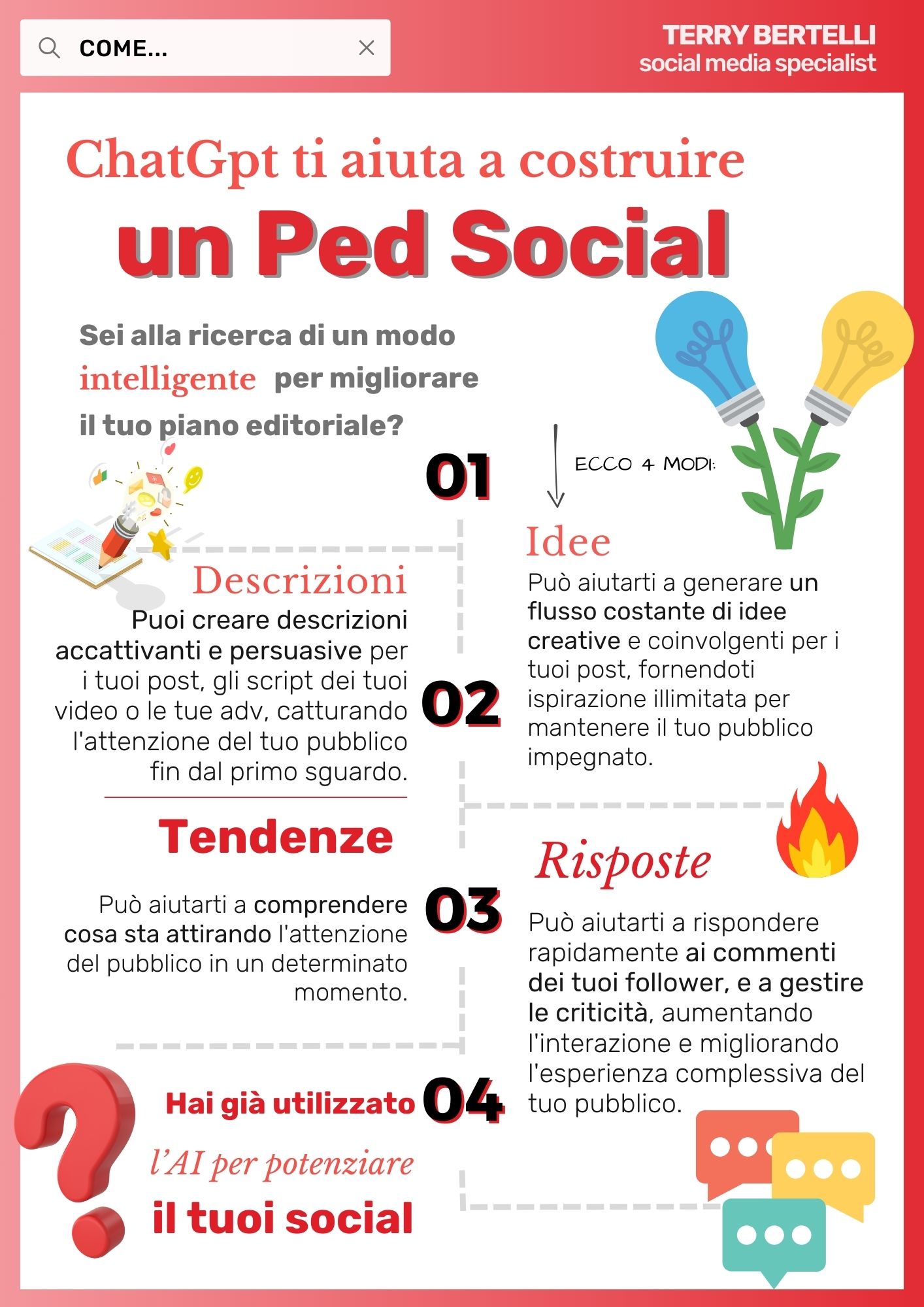 Sei alla ricerca di un aiuto intelligente per migliorare il tuo piano editoriale social? Ecco 4 modi in cui ChatGPT può essere il tuo alleato nel costruire un ped!