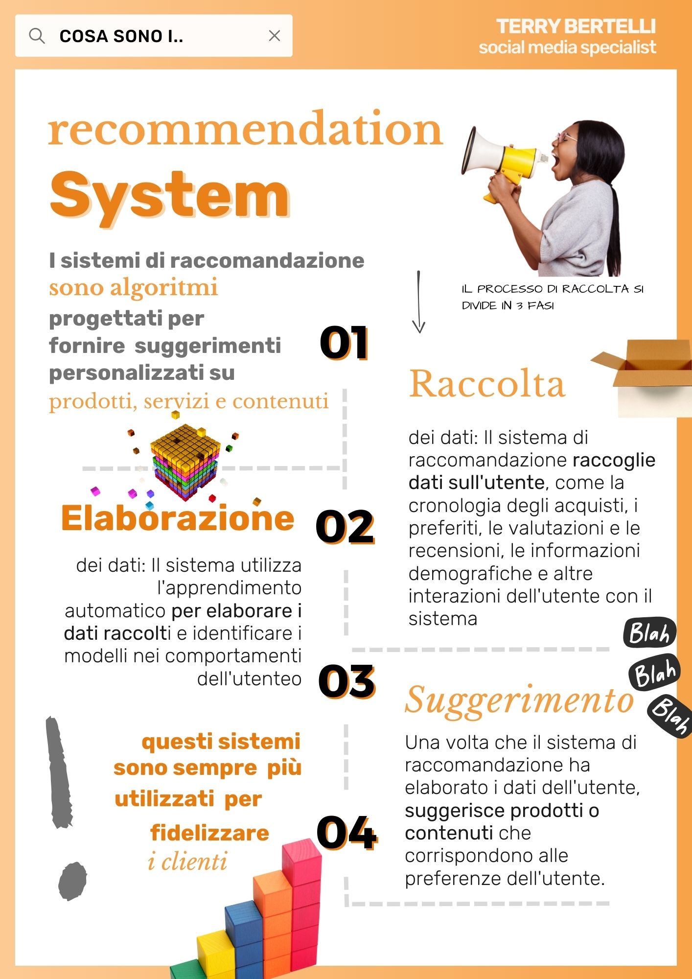 Questi sistemi utilizzano tecniche di intelligenza artificiale, come l'apprendimento automatico e l'analisi dei dati, per raccogliere informazioni sul comportamento dell'utente e generare suggerimenti pertinenti.