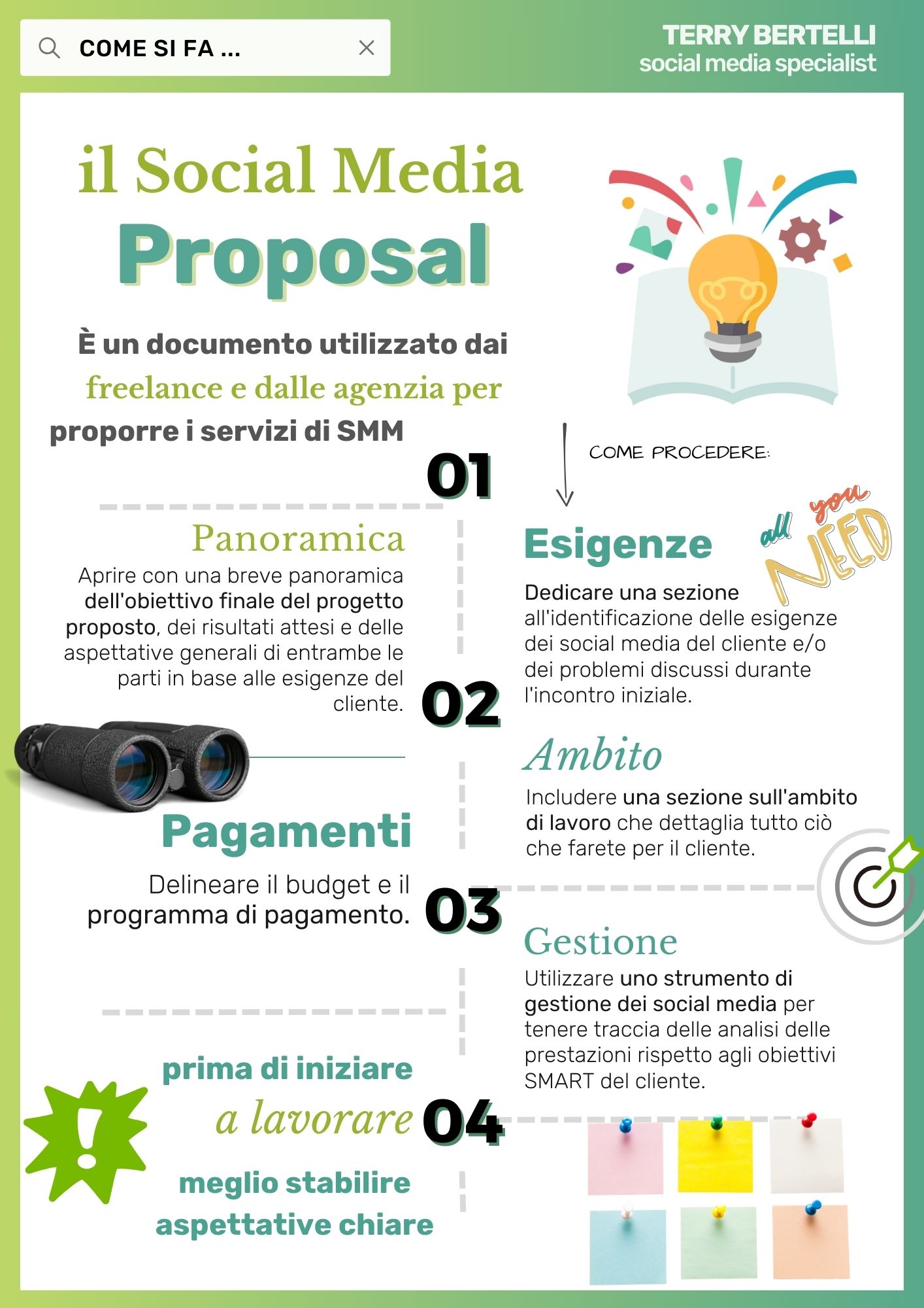 Fare-o-non-fare-social-media-proposal Un Social Media Proposal è un documento utilizzato dai freelance e dalle agenzie di social media  per proporre servizi di marketing sui social media a potenziali clienti.