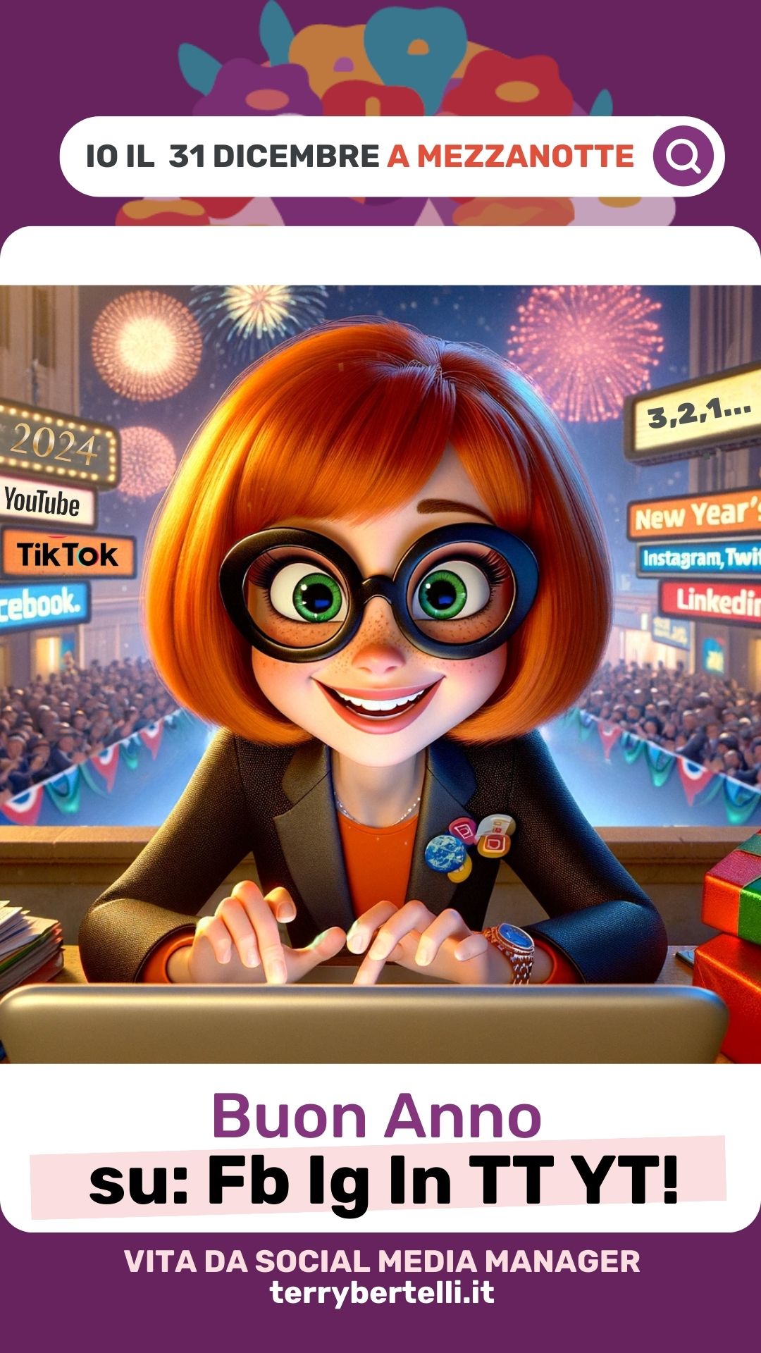 Essere un social media manager significa diventare il regista della festa di Capodanno sui social.  countdown di capodanno