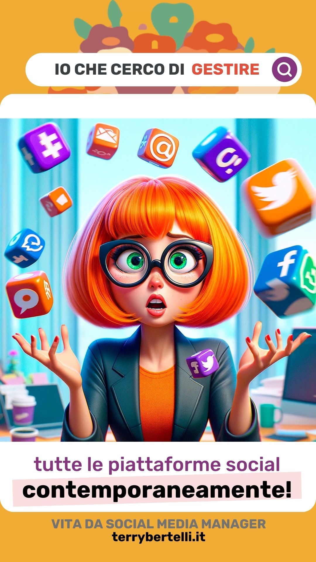 -terry-bertelli-vita-da-social-media-manager-meme-gestione-piattaforme Essere un social media manager è come essere un abile giocoliere, solo che al posto delle palle, abbiamo piattaforme social da gestire.
