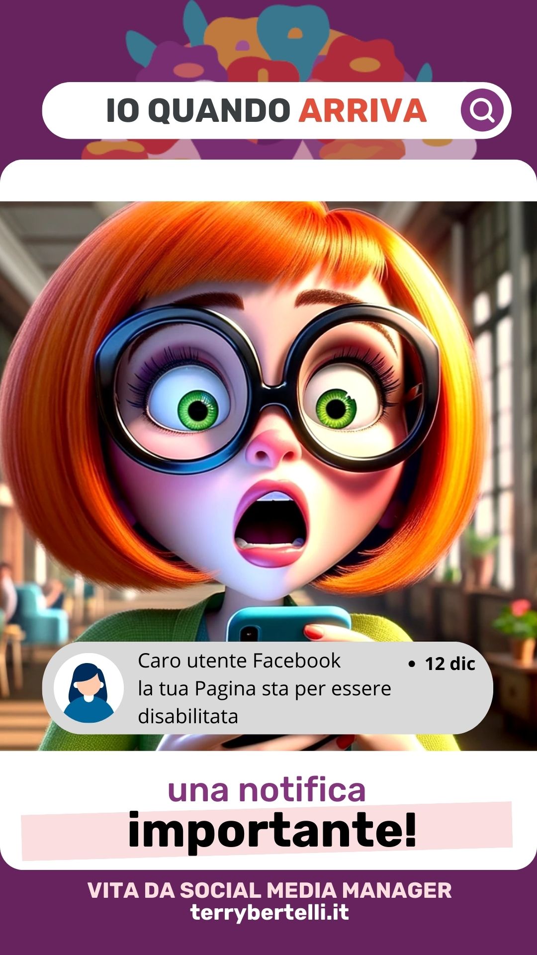 -terry-bertelli-vita-da-social-media-manager-meme-notifica Come social media manager, le notifiche sono il nostro pane quotidiano, ma c'è sempre quella che sembra una vera e propria emergenza.