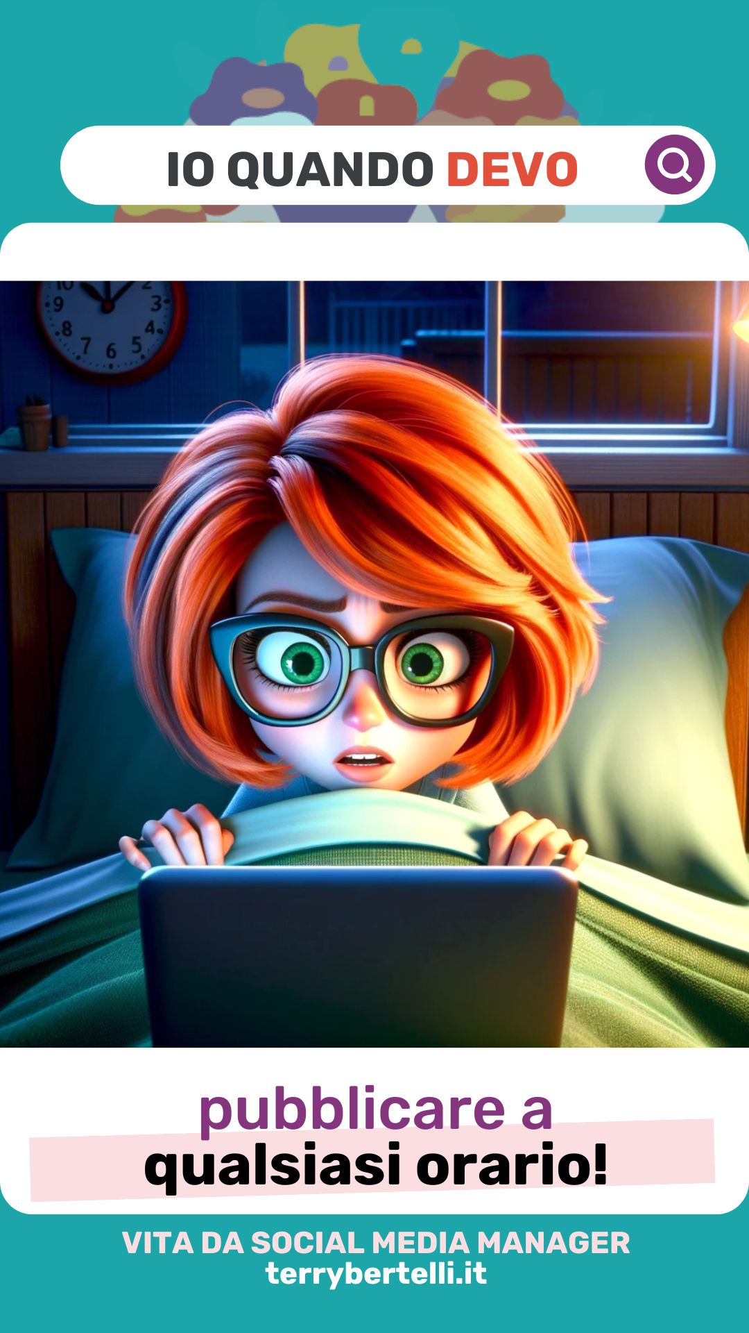 Essere un Social Media Manager richiede dedizione 24/7, e a volte significa svegliarsi di colpo a mezzanotte per pubblicare un post importante. 